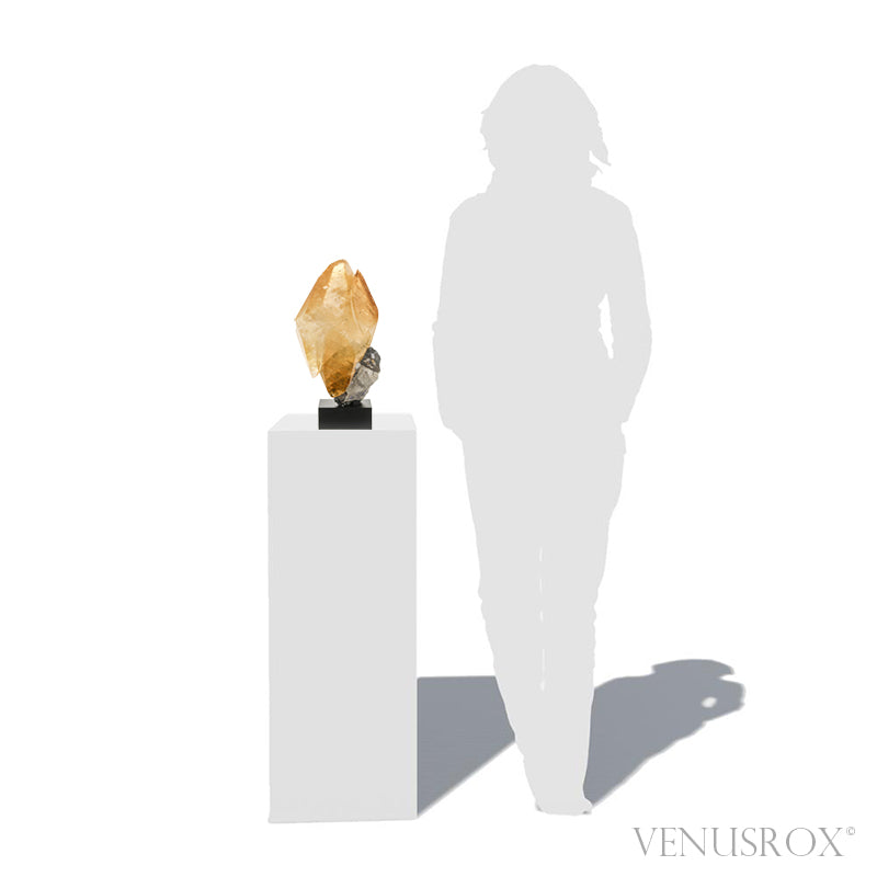 Stellar Beam Calcite with Sphalerite, Fluorite & Dolomite Natural Crystal from the Elmwood Mine, Tennessee, USA, mounted on a bespoke stand | Venusrox