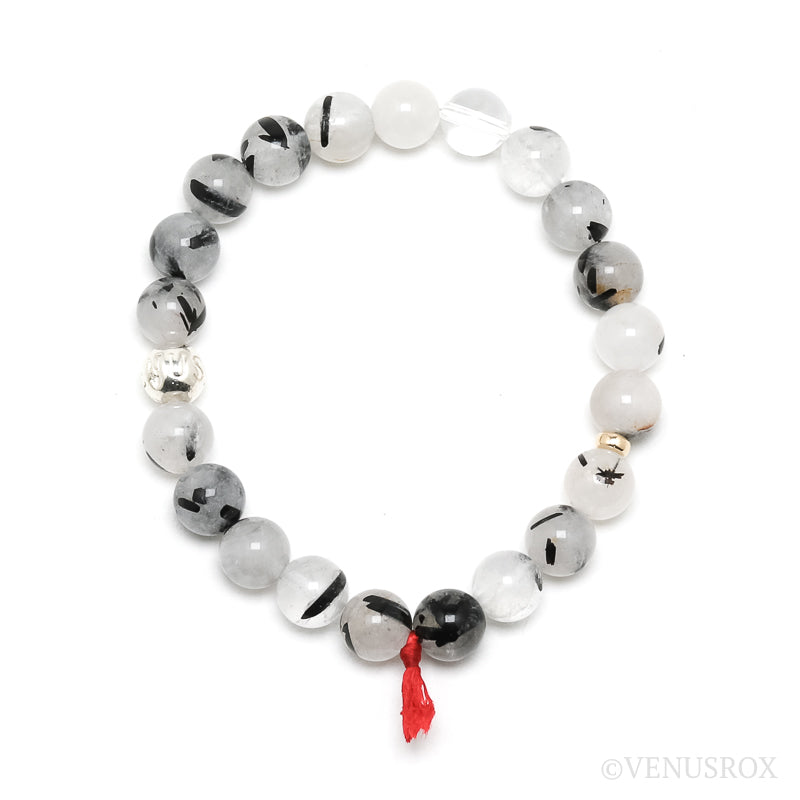 Tourmalinated Quartz Bead Bracelet from Brazil | Venusrox