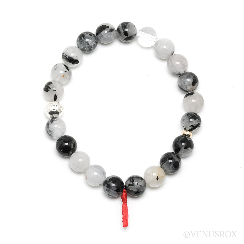Tourmalinated Quartz Bead Bracelet from Brazil | Venusrox