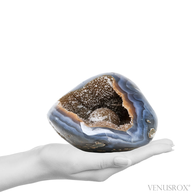 Golden Quartz Druze on Agate Part Polished/Part Natural Cluster from Uruguay | Venusrox