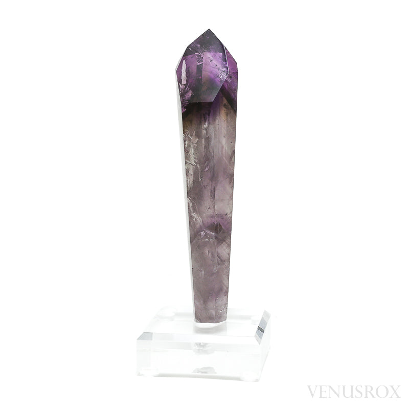 Amethyst Phantom Polished/Natural Point from the Quixaba Mine, Bahia, Brazil mounted on a bespoke stand | Venusrox
