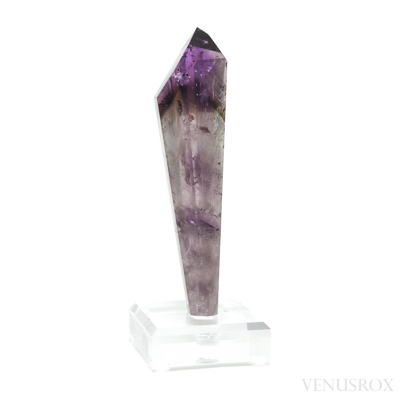 Amethyst Phantom Polished/Natural Point from the Quixaba Mine, Bahia, Brazil mounted on a bespoke stand | Venusrox