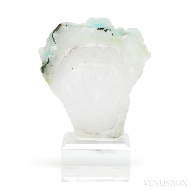 Ajoite in Quartz Polished Slice from the Messina Copper Mine, South Africa, mounted on a bespoke stand | Venusrox