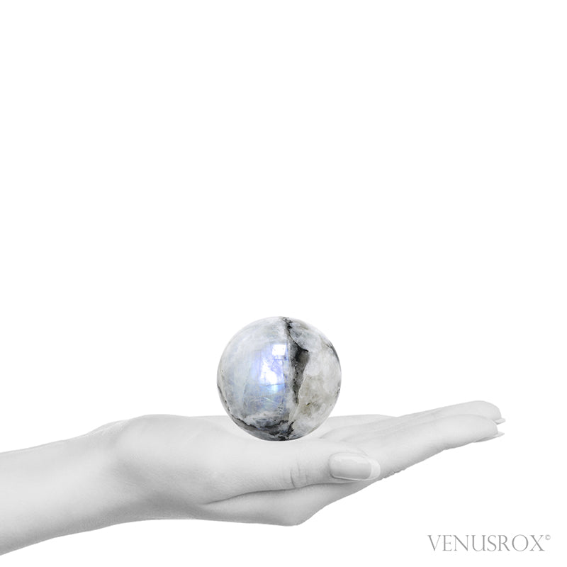 Moonstone (Rainbow) with Tourmaline (Black) Sphere | Venusrox