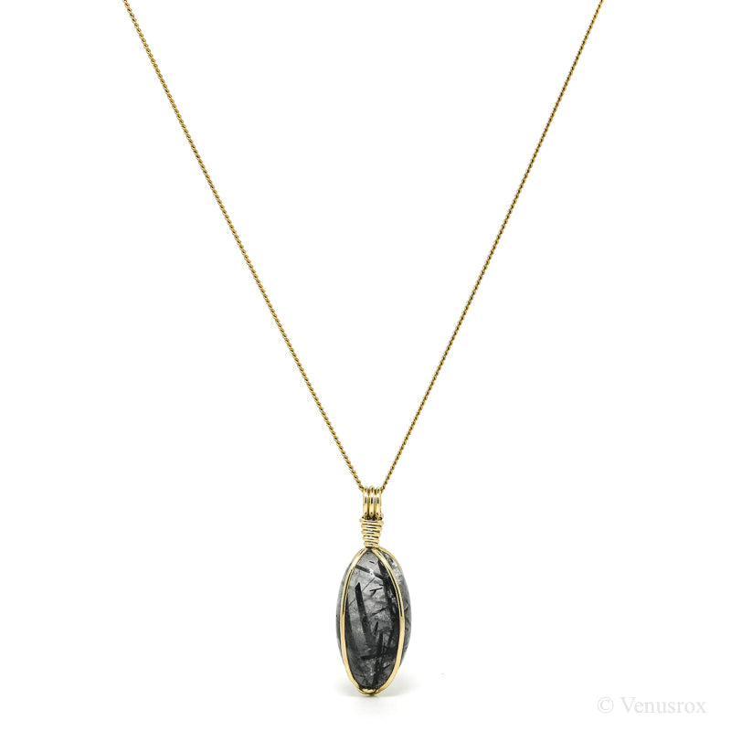 Tourmalinated Quartz Polished Crystal Pendant from India | Venusrox