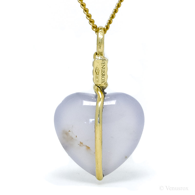Blue Chalcedony Polished Heart Pendant from West Anatolia, Turkey | Venusrox
