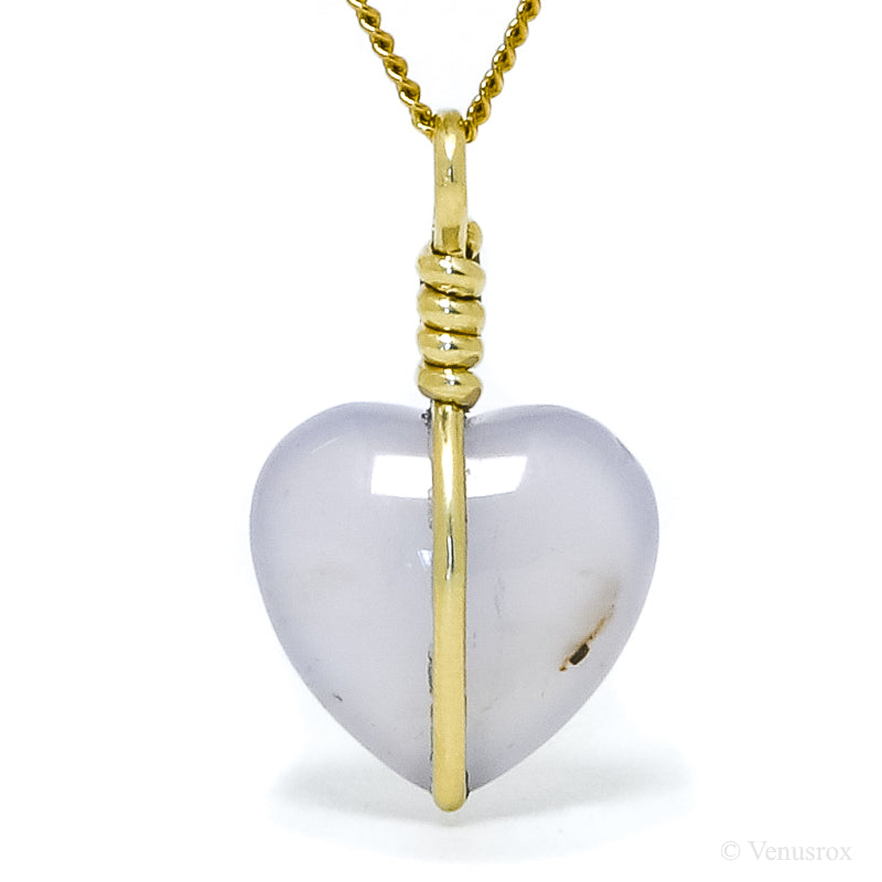 Blue Chalcedony Polished Heart Pendant from West Anatolia, Turkey | Venusrox
