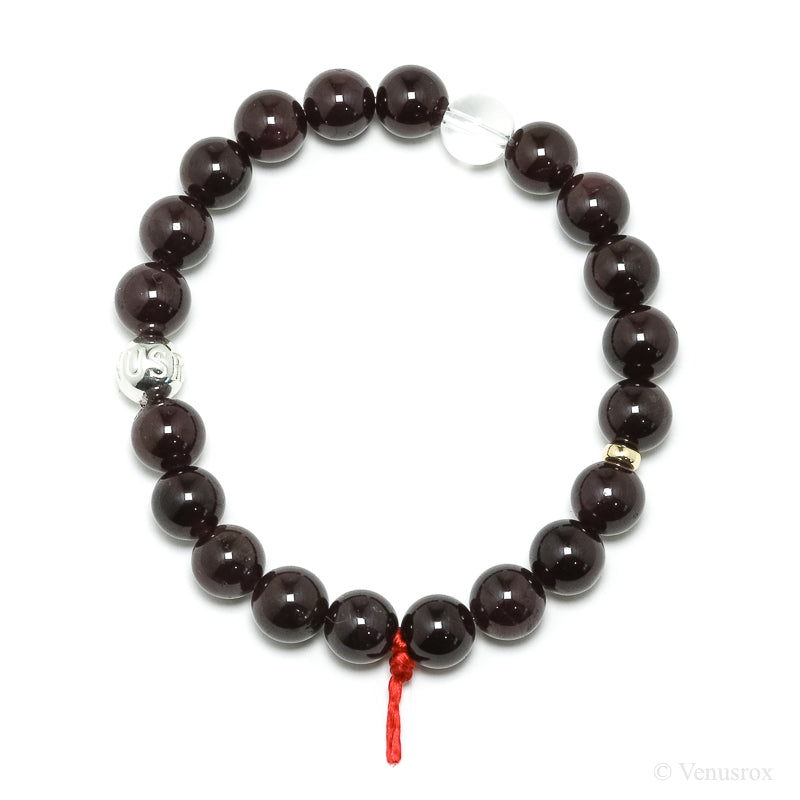 Star Almandine Garnet Bead Bracelet from India | Venusrox