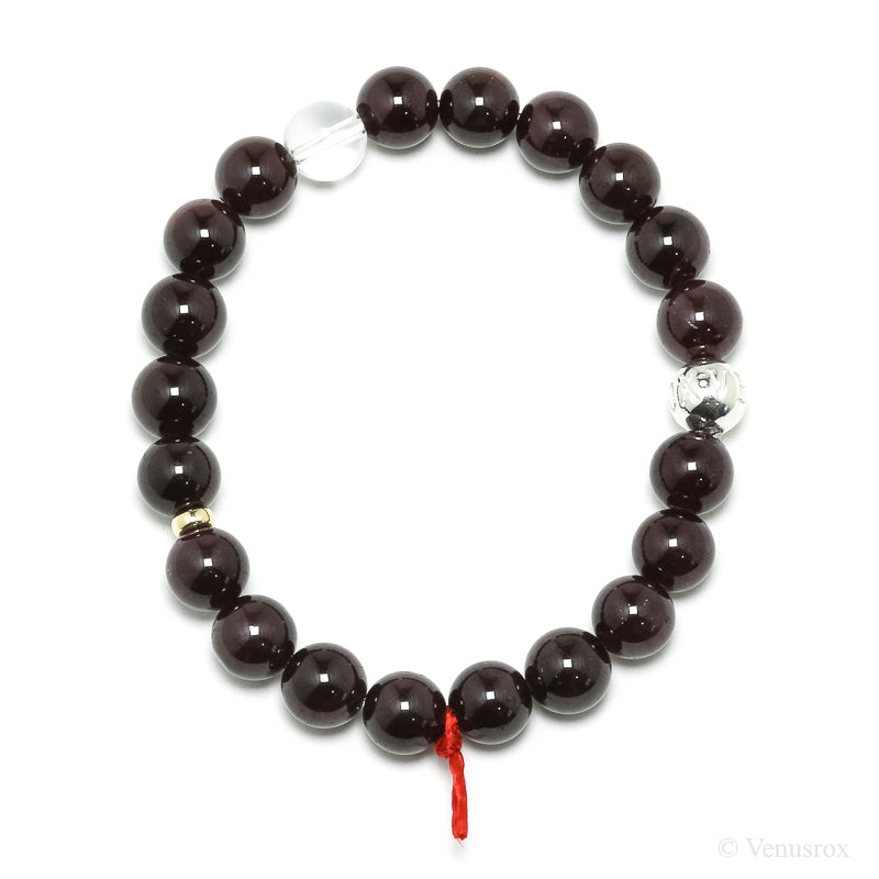 Star Almandine Garnet Bead Bracelet from India | Venusrox