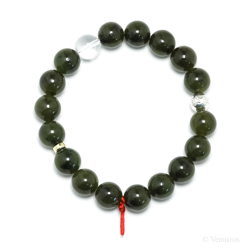 Green Nephrite Jade Bead Bracelet from Canada | Venusrox