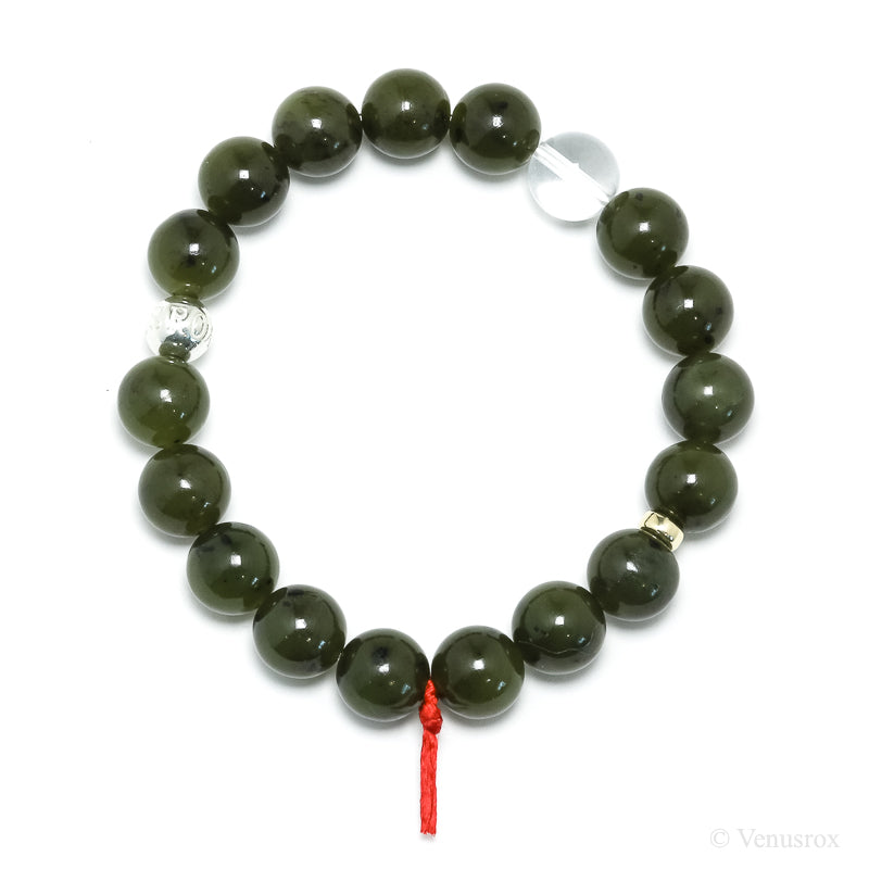 Green Nephrite Jade Bead Bracelet from Canada | Venusrox