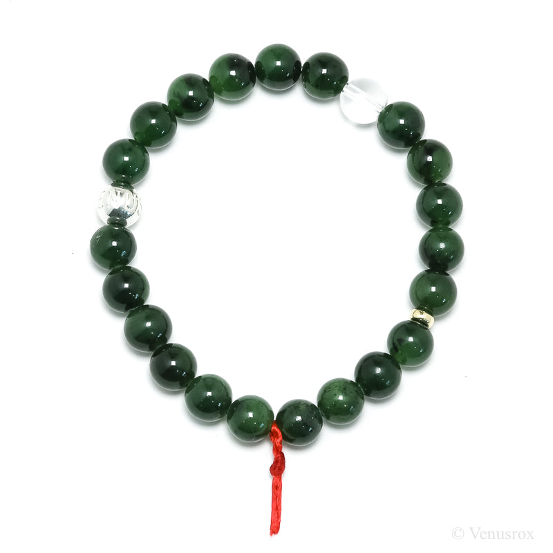 Green Nephrite Jade Bead Bracelet from Canada | Venusrox