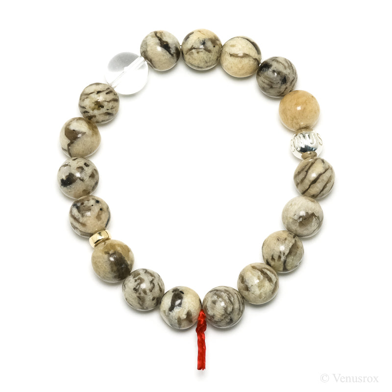 Graphic Feldspar Bead Bracelet from Madagascar | Venusrox