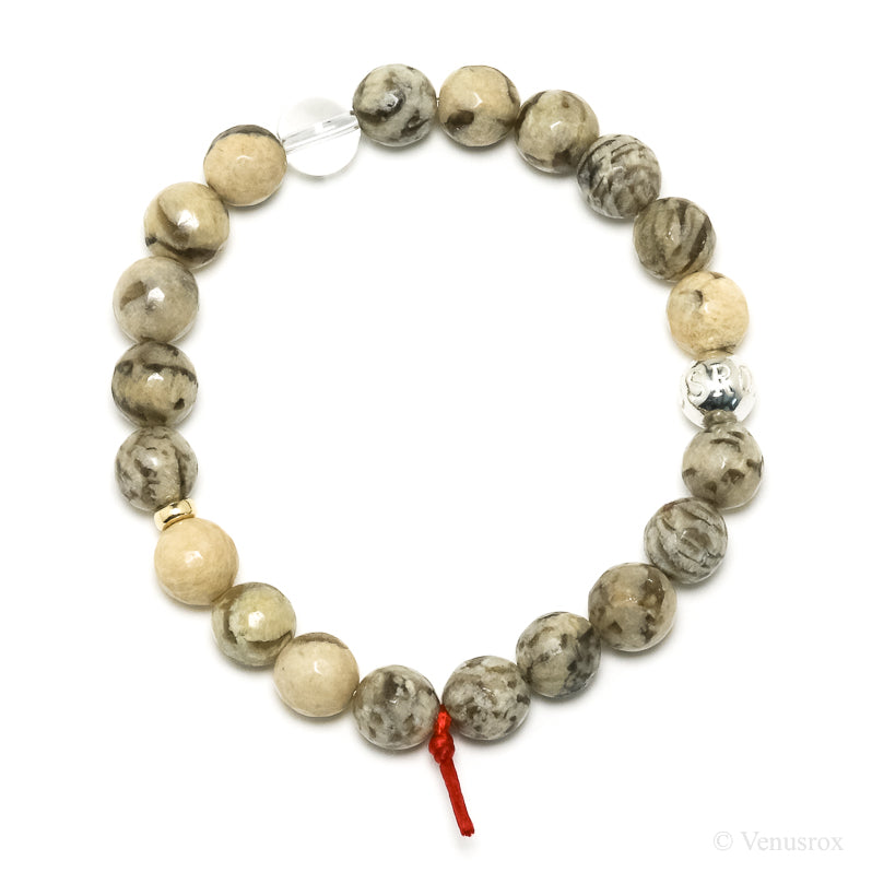 Graphic Feldspar Bead Bracelet from Madagascar | Venusrox