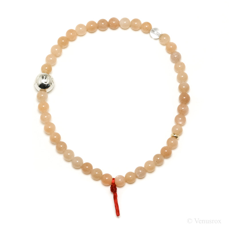 Peach Moonstone Bead Bracelet from India | Venusrox