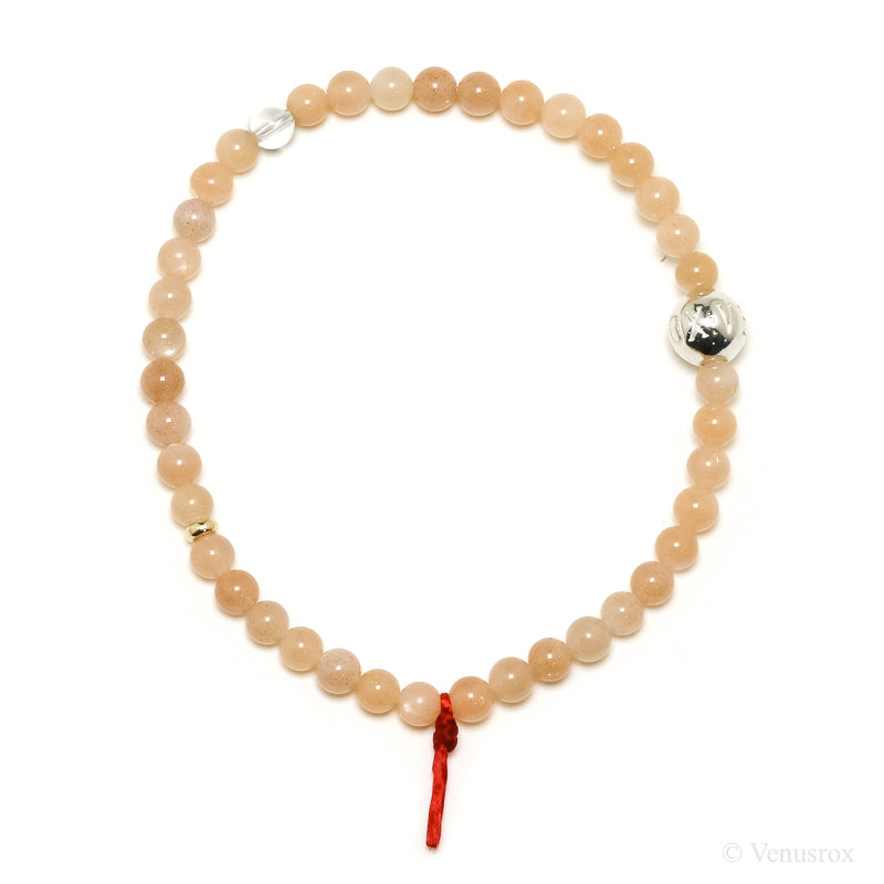 Peach Moonstone Bead Bracelet from India | Venusrox