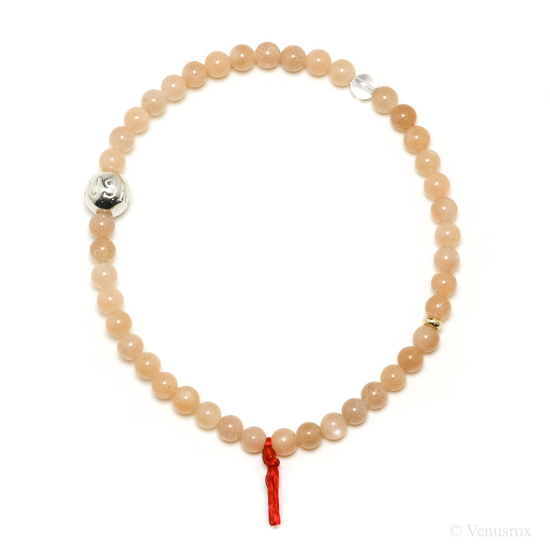 Peach Moonstone Bead Bracelet from India | Venusrox