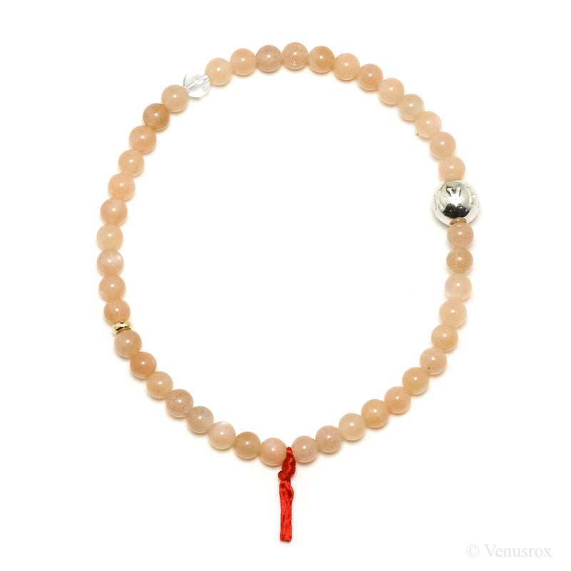 Peach Moonstone Bead Bracelet from India | Venusrox