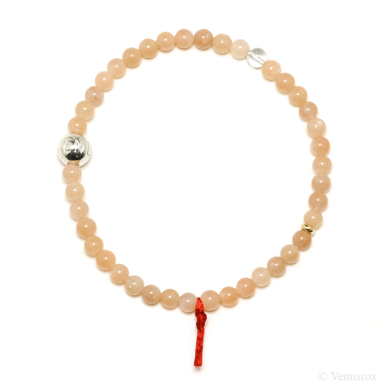 Peach Moonstone Bead Bracelet from India | Venusrox