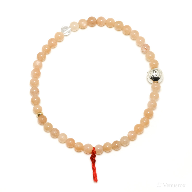 Peach Moonstone Bead Bracelet from India | Venusrox