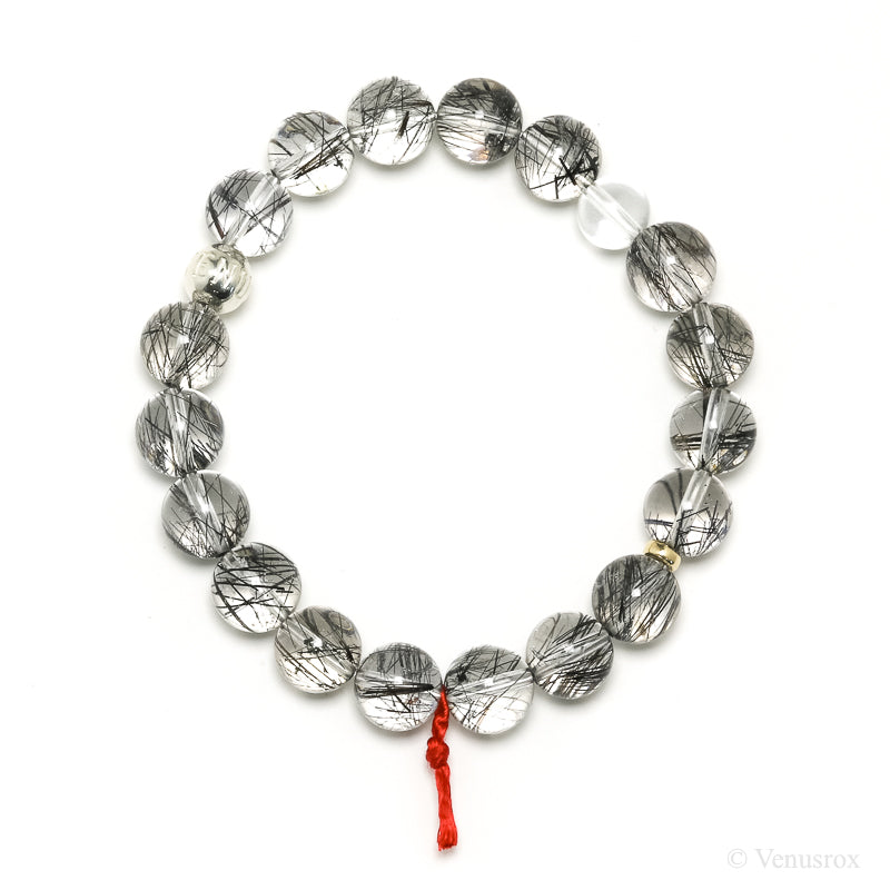 Tourmalinated Quartz Bead Bracelet from Brazil | Venusrox