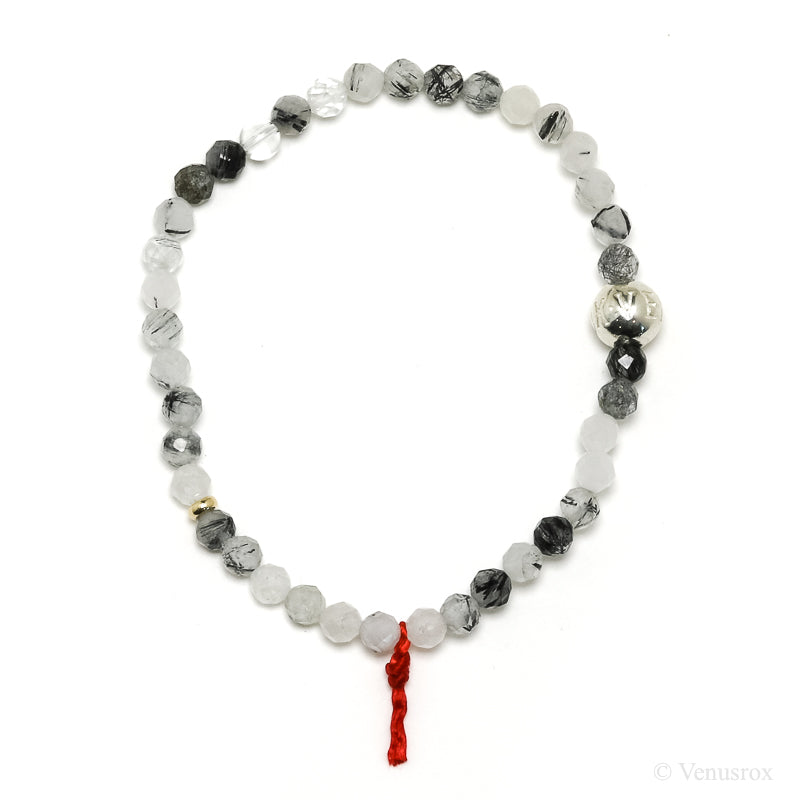 Tourmalinated Quartz Bead Bracelet from Brazil | Venusrox