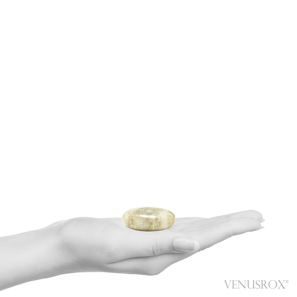Size Illustration | Rainbow Moonstone Polished Crystal from India | Venusrox