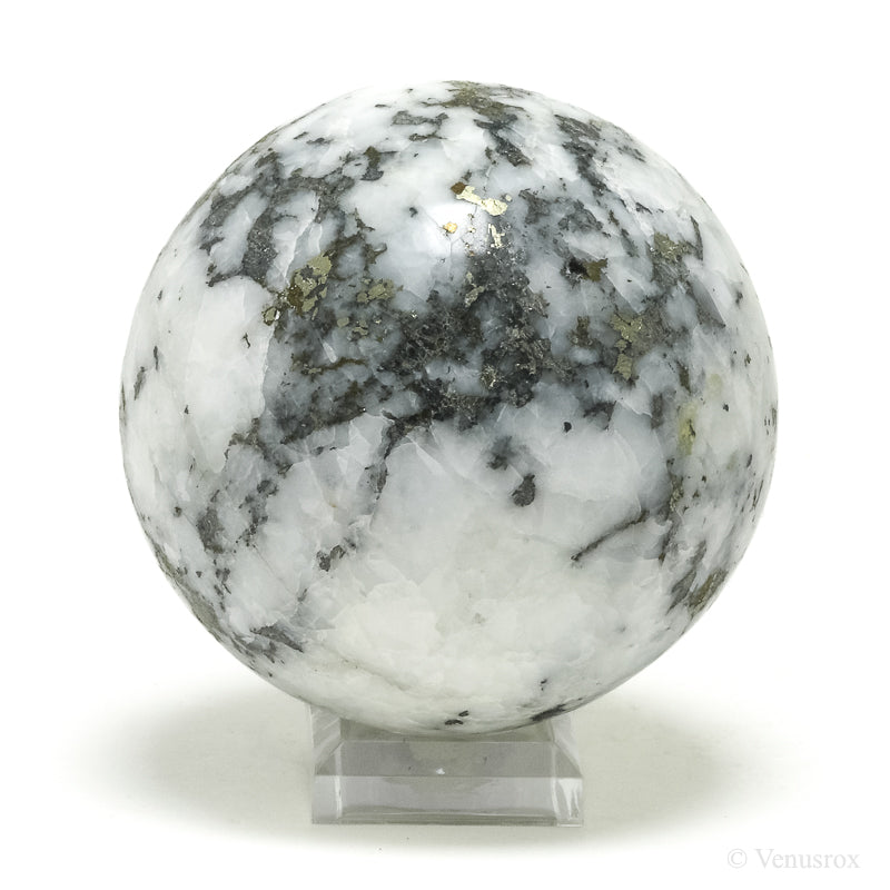 Pyrite in Quartz Polished Sphere from Peru | Venusrox