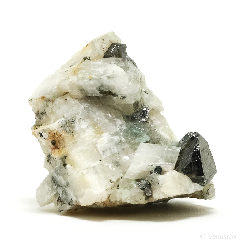 Carrollite on Calcite Natural Crystal from the Kamoya South II Mine, Kamoya, Kambove, Kambove Territory, Haut-Katanga, DR Congo | Venusrox
