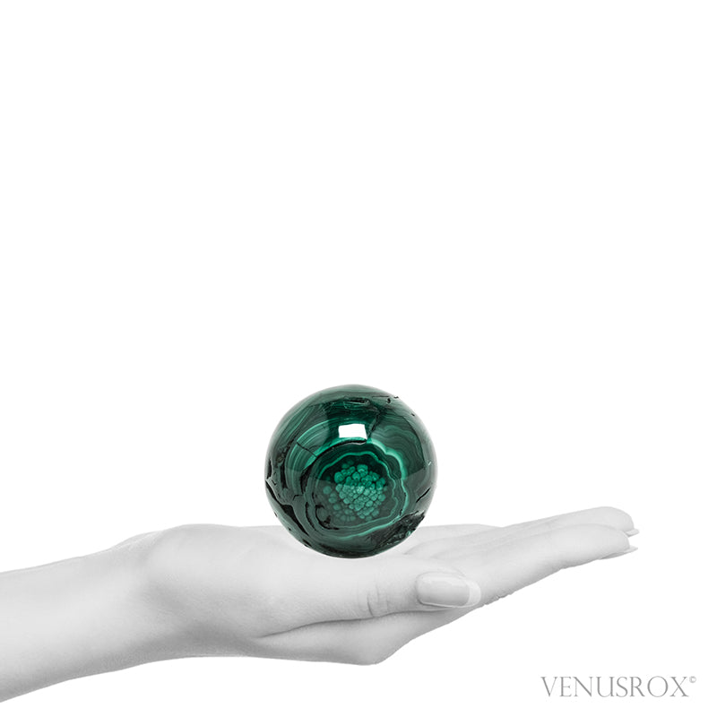 Malachite Polished Sphere from the Democratic Republic of Congo | Venusrox