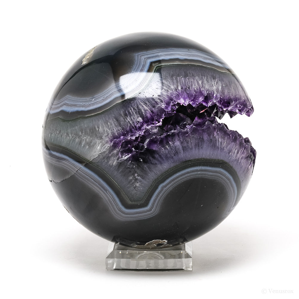 Amethyst with Agate Geode Sphere from Brazil | Venusrox