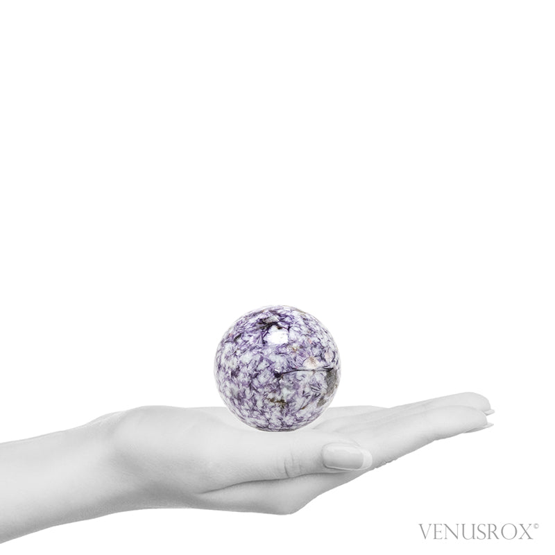 beautiful Lepidolite with Pink Tourmaline & Albite Polished Sphere from Russia | Venusrox