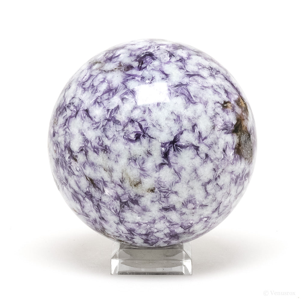 beautiful Lepidolite with Pink Tourmaline & Albite Polished Sphere from Russia | Venusrox