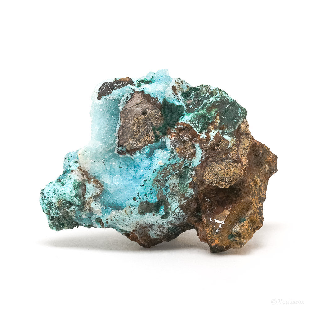 Chrysocolla with Malachite, Clear Quartz & Matrix Natural Crystal from the Tenke-Fungurume Area, Lualaba, Democratic Republic of the Congo | Venusrox