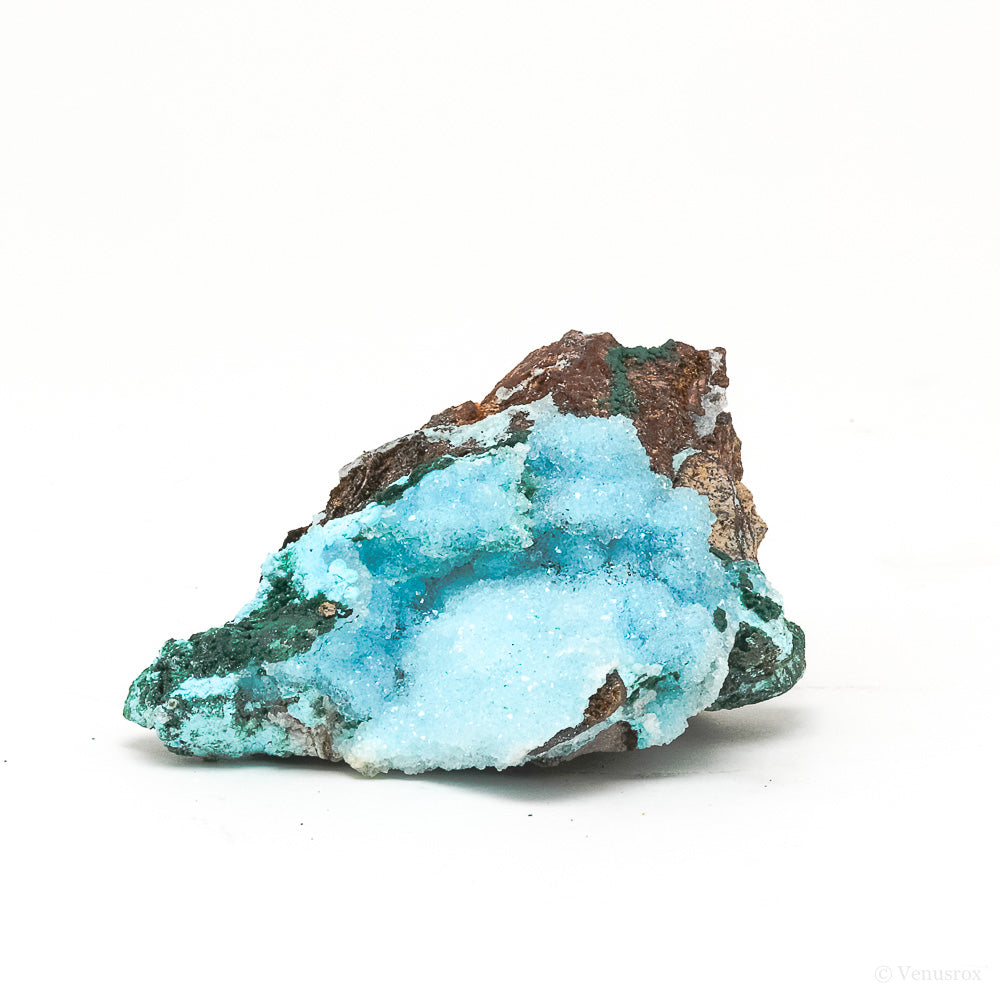 Chrysocolla with Malachite, Clear Quartz & Matrix Natural Crystal from the Tenke-Fungurume Area, Lualaba, Democratic Republic of the Congo | Venusrox