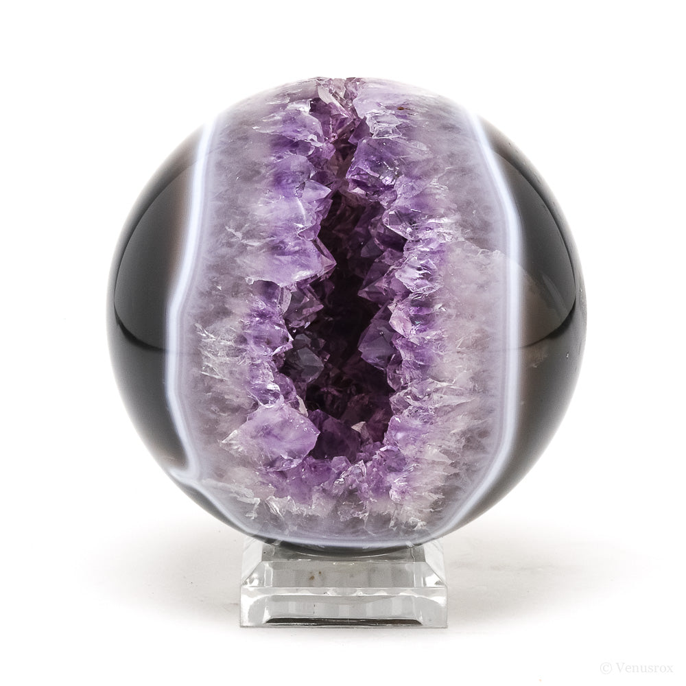 Amethyst with Agate Geode Sphere from Brazil | Venusrox