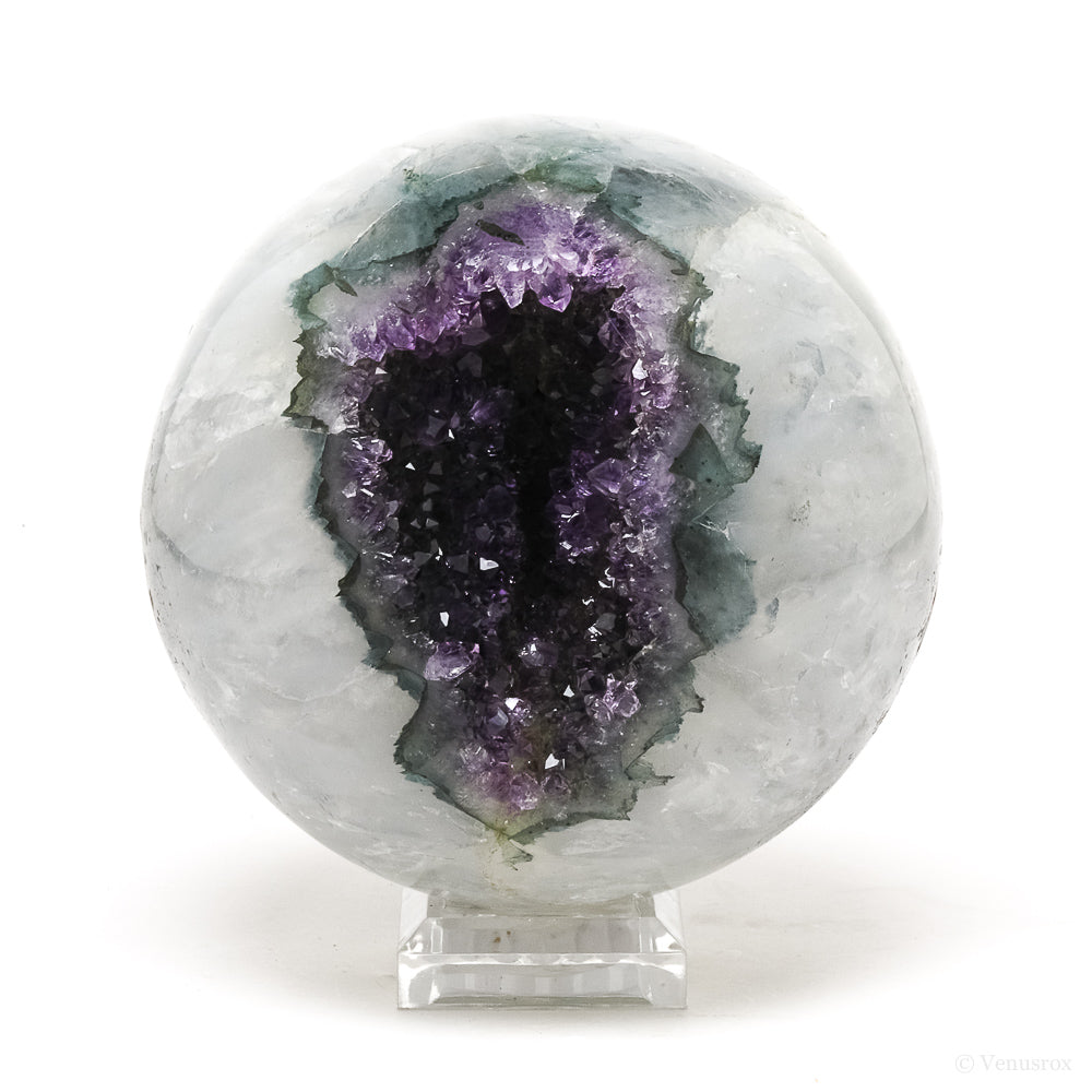Amethyst with Agate & Chromium Geode Sphere | Venusrox