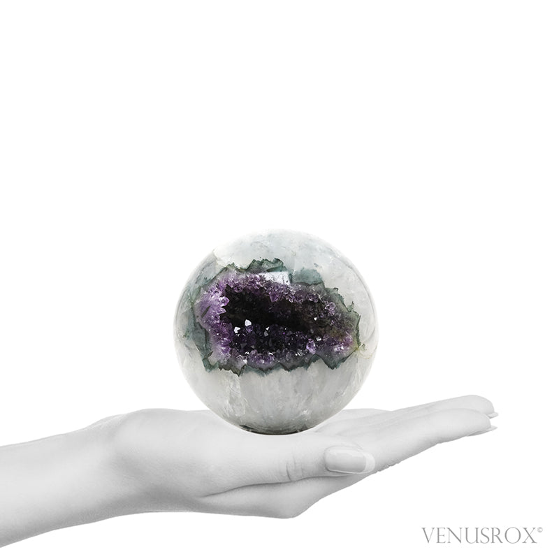 Amethyst with Agate & Chromium Geode Sphere | Venusrox