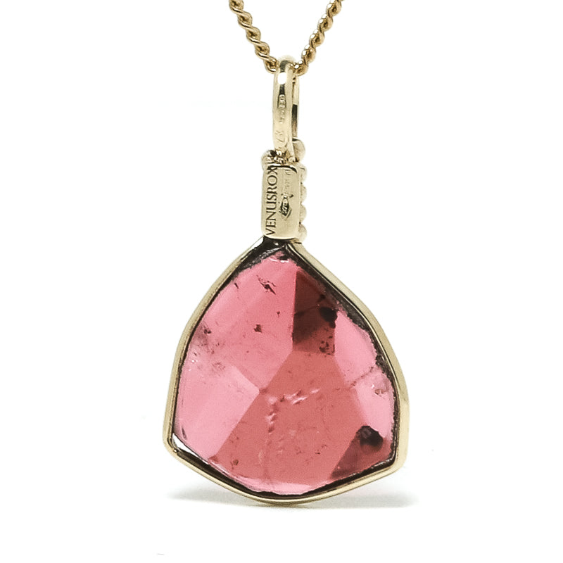 Pink Tourmaline Polished Slice Pendant from the Malkhan Pegmatite Field, Krasnyi Chikoy, Chitinskaya Oblast, Transbaikal, Eastern Siberia, Russia | Venusrox