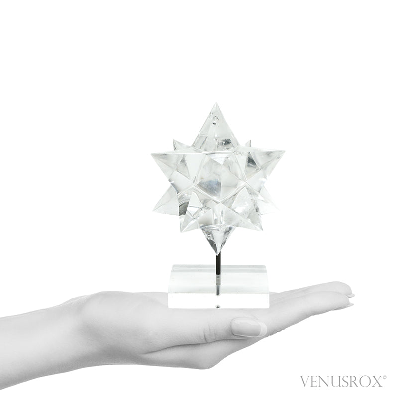 Clear Quartz Polished Star from Minas Gerais, Brazil mounted on a bespoke stand | Venusrox