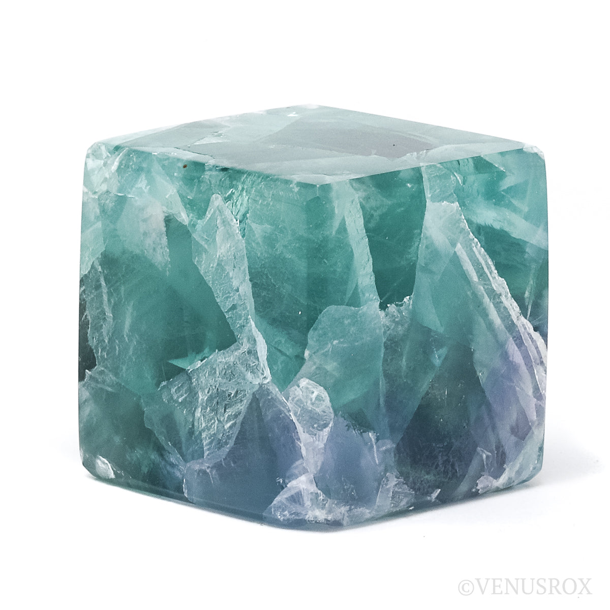 Fluorite Polished Cube from Mexico | Venusrox