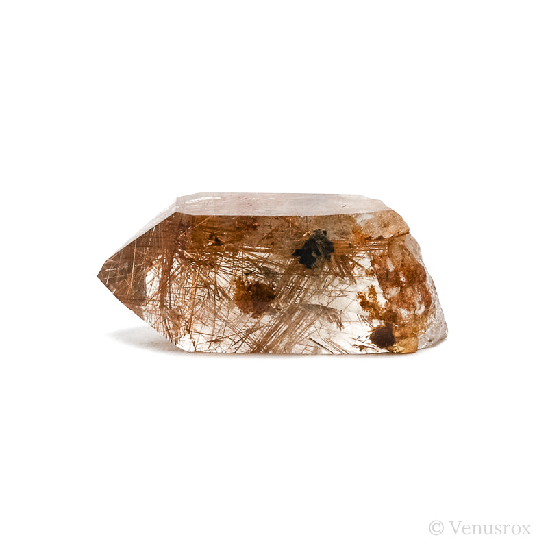 Copper Rutilated Quartz with Hematite Part Polished/Part Natural Point from Brazil | Venusrox