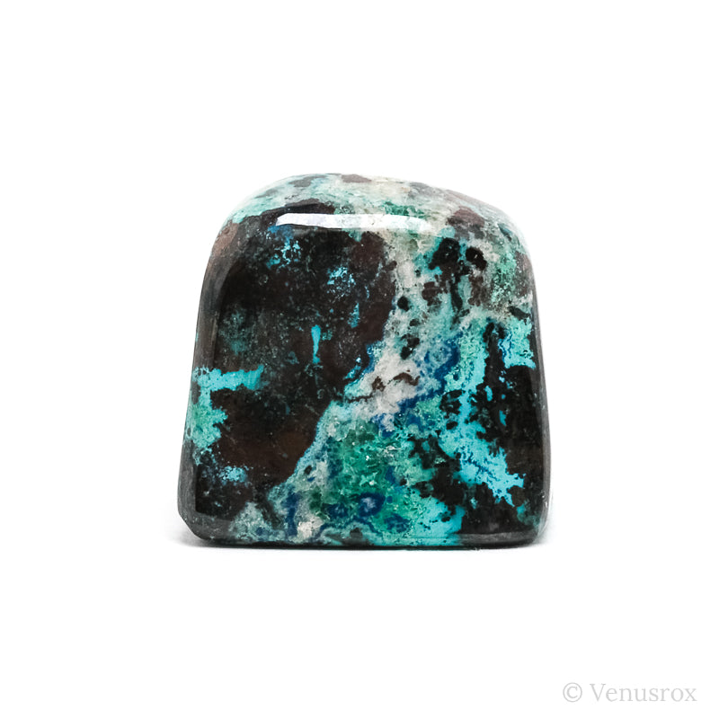Chrysocolla with Cuprite, Malachite, Shattuckite & Quartz Polished Crystal from the Democratic Republic of Congo | Venusrox
