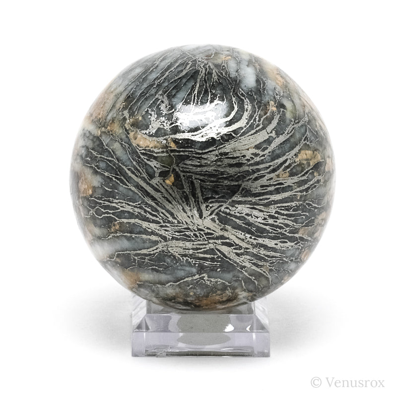 'Feather' Pyrite (Pyrite after Pyrrhotite Pseudomorph) Sphere from the Pfaffenberg Mine, Neudorf, Harzgerode, Harz, Saxony-Anhalt, Germany | Venusrox