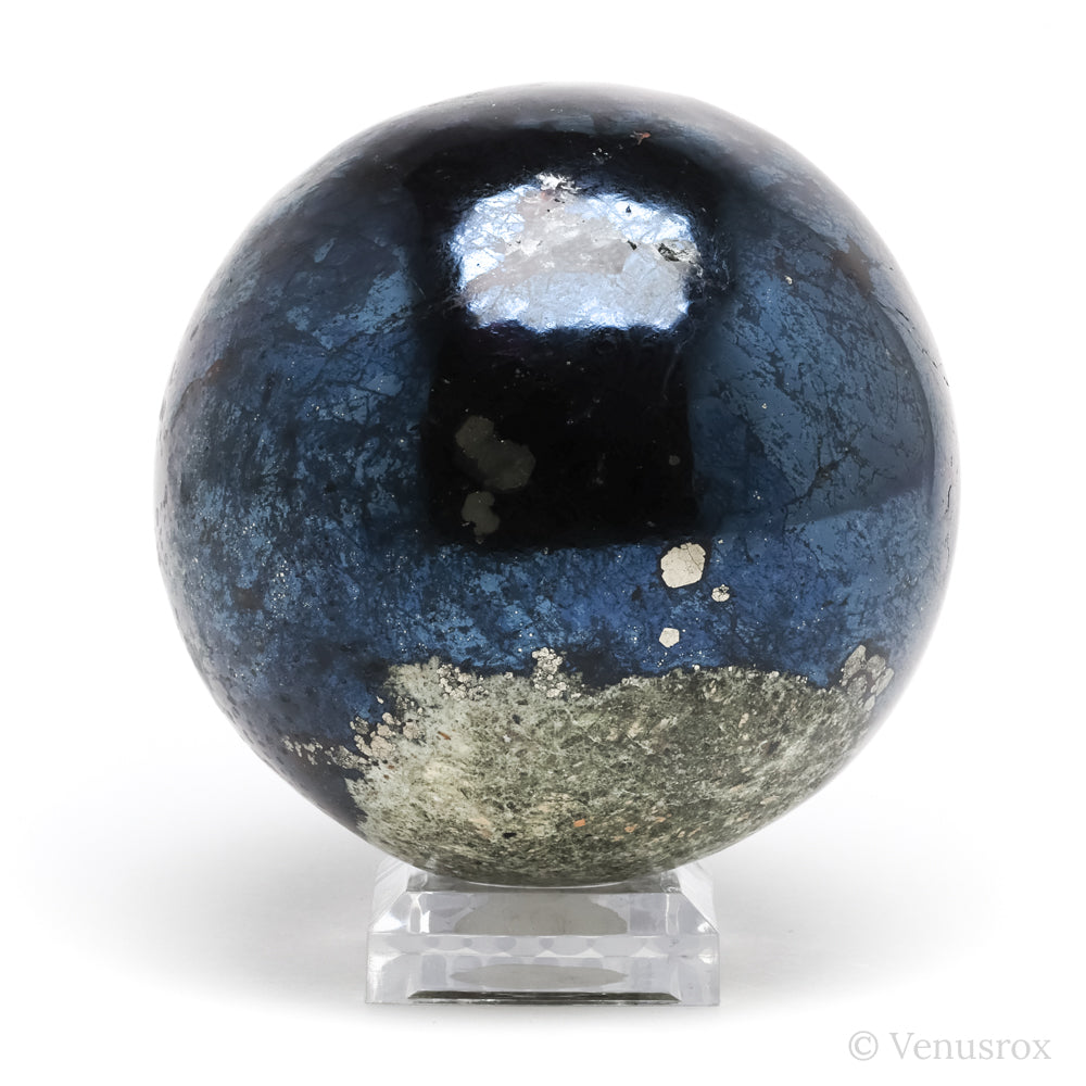 Covellite with Pyrite Polished Sphere from Peru | Venusrox