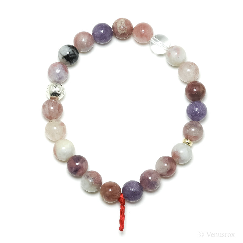 Lepidolite with Pink Tourmaline Bead Bracelet from Brazil | Venusrox