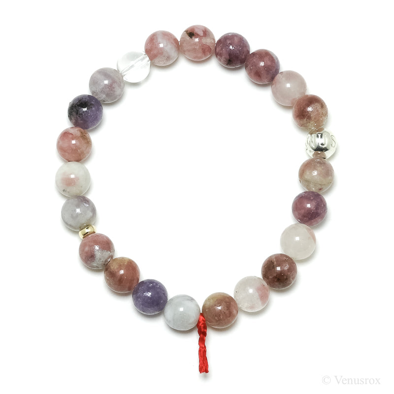 Lepidolite with Pink Tourmaline Bead Bracelet from Brazil | Venusrox