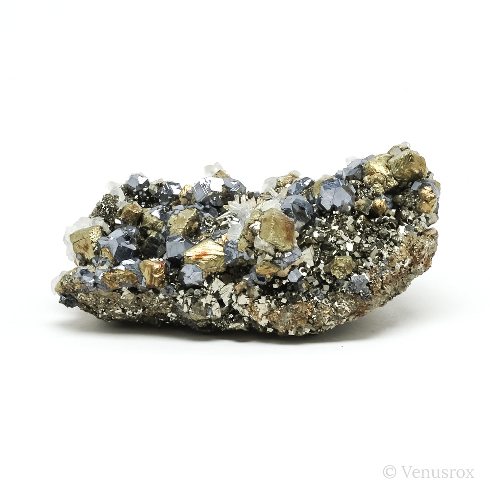 Chalcopyrite with Pyrite, Galena, Calcite & Quartz Natural Cluster from the Trepča Mining Complex, Trepča Valley, Kosovska Mitrovica, Kosovska Mitrovica District, Kosovo | Venusrox