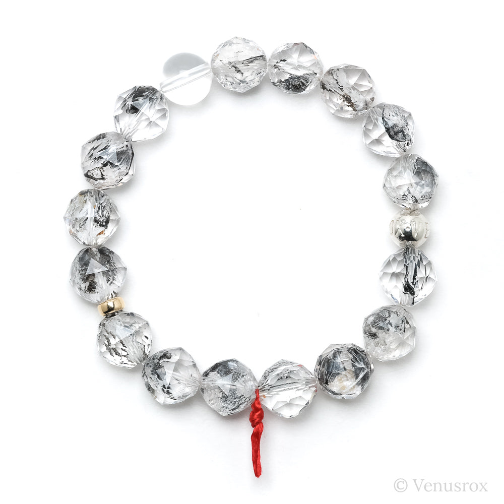 Clear Quartz with Carbon Inclusions Bracelet from Pakistan | Venusrox