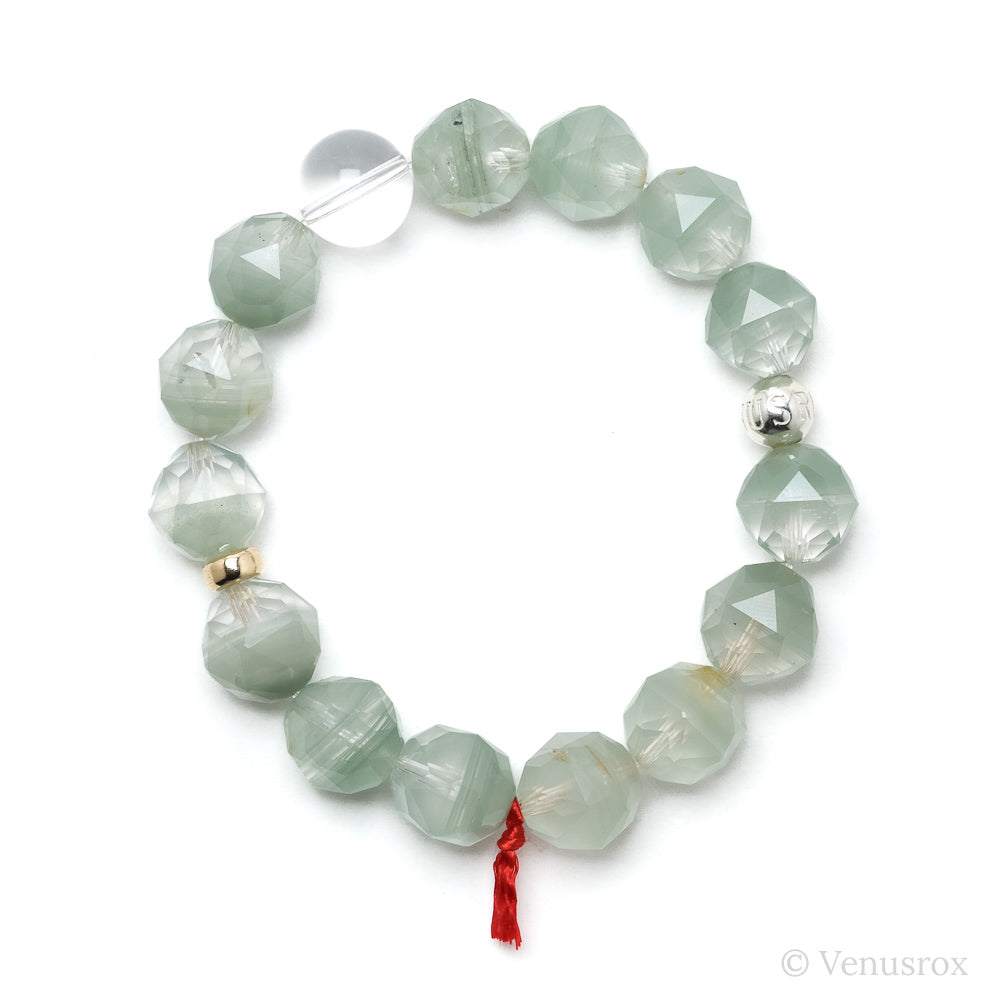 Chlorite Phantom Quartz Bead Bracelet from Brazil | Venusrox